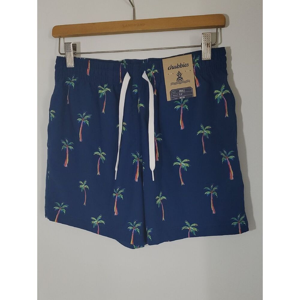 Chubbies The Tree Myself & I's 5.5" Classic Swim Trunks Palm Trees S NWT